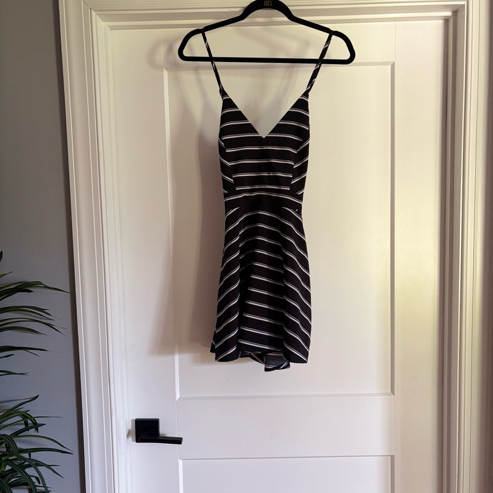 Fashion Nova Black and White Striped Dress